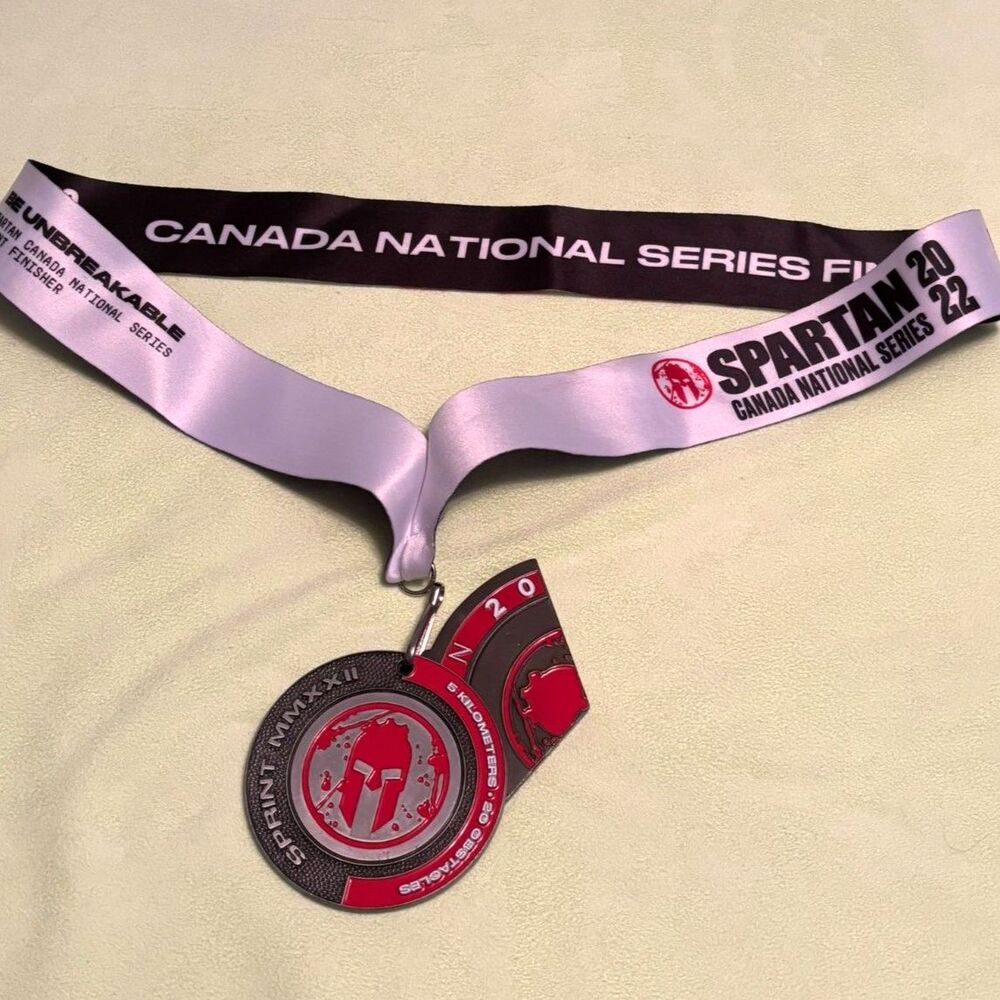 Spartan 2022 Sprint Medal w/ Canada National Series Ribbon + Sprint Wedge